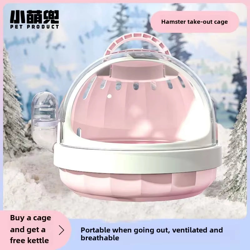 Portable Hamster Cage with Lid and Balloon Liner Removable Wireless Mouse Trap with Viewing Window for Small Pets