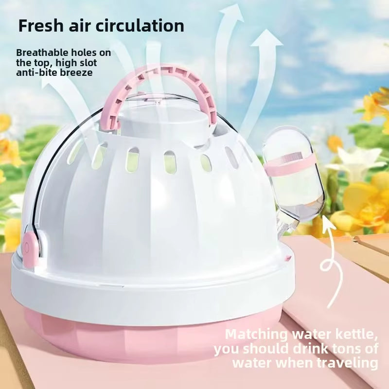 Portable Hamster Cage with Lid and Balloon Liner Removable Wireless Mouse Trap with Viewing Window for Small Pets