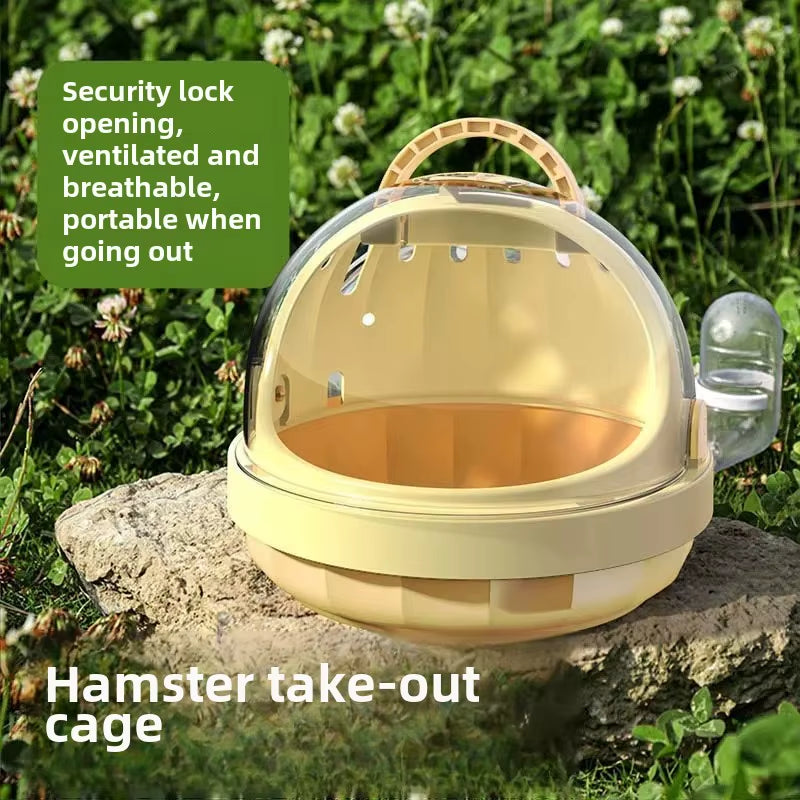 Portable Hamster Cage with Lid and Balloon Liner Removable Wireless Mouse Trap with Viewing Window for Small Pets