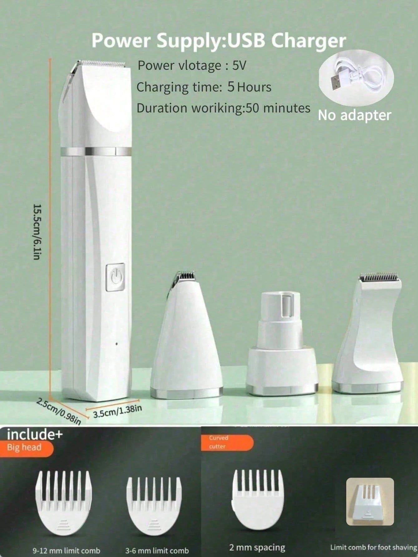 1 Set of Rechargeable 4-In-1 and 2-In-1 Pet Grooming Clipper Set for Nail and Pet Hair Trimming, Pet Trimmer, Rechargeable Pet Clipper for Dogs - Professional Pet Grooming Kit with Pedicure Clippers - Quiet, Efficient Trimming - Perfect for Home Use and Professional Pet Groomers, Great Christmas Gift for Pet Groomers!
