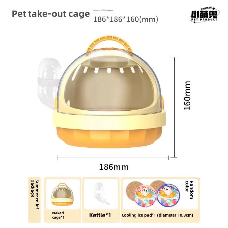 Portable Hamster Cage with Lid and Balloon Liner Removable Wireless Mouse Trap with Viewing Window for Small Pets