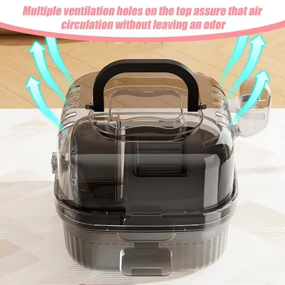 Chinchilla Cage Translucent Hamsters Travel Carry Case Large Capacity Breathable Hamster Habitat Small Animal Carrier with Water