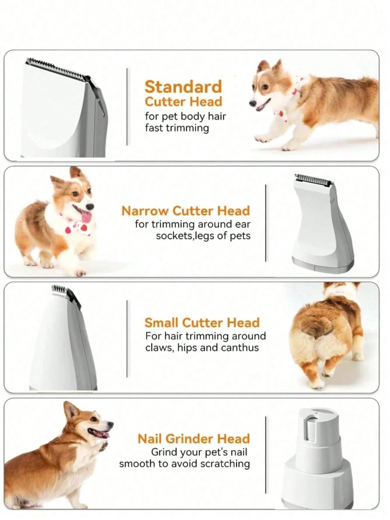 1 Set of Rechargeable 4-In-1 and 2-In-1 Pet Grooming Clipper Set for Nail and Pet Hair Trimming, Pet Trimmer, Rechargeable Pet Clipper for Dogs - Professional Pet Grooming Kit with Pedicure Clippers - Quiet, Efficient Trimming - Perfect for Home Use and Professional Pet Groomers, Great Christmas Gift for Pet Groomers!