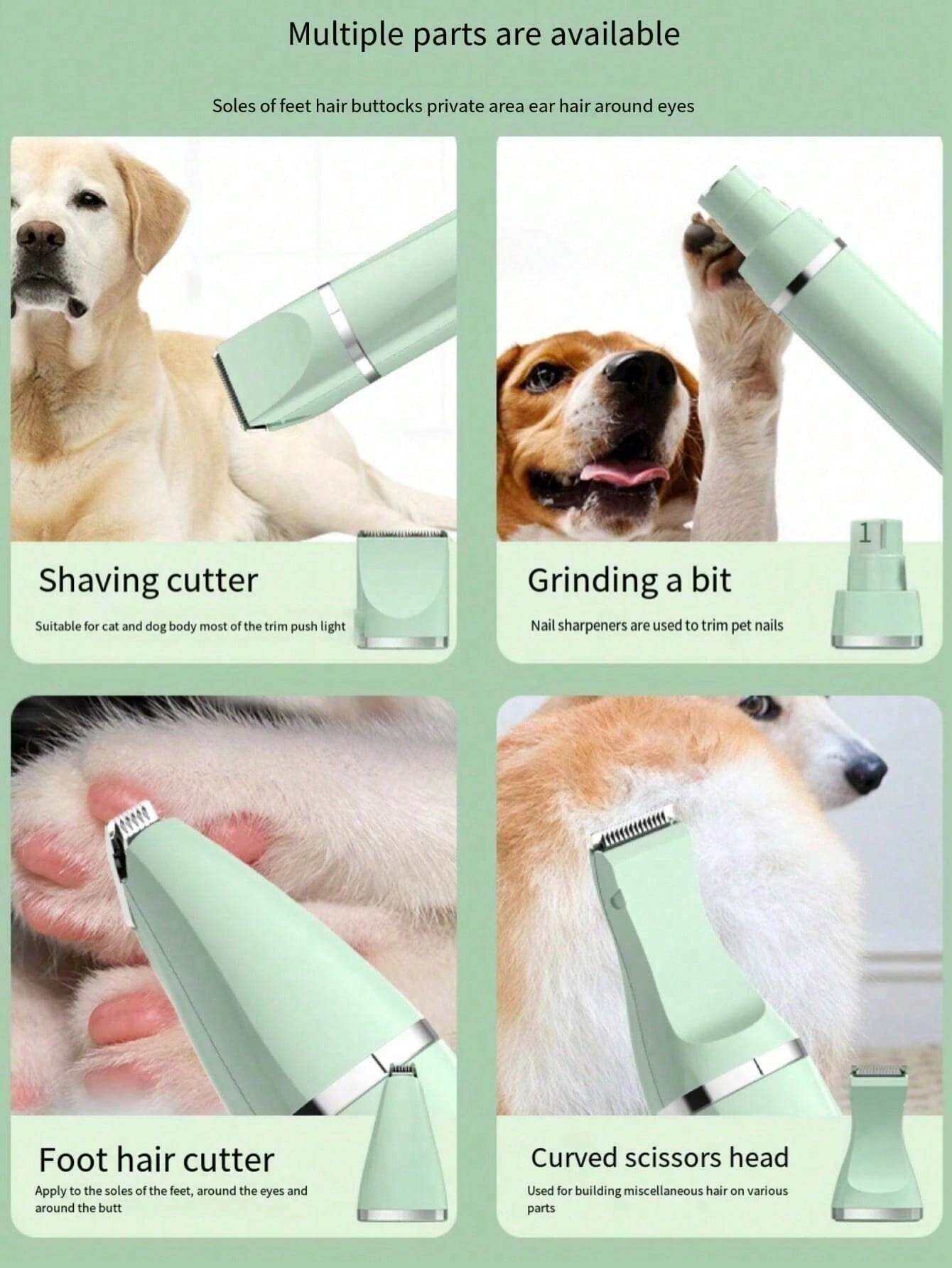 1 Set of Rechargeable 4-In-1 and 2-In-1 Pet Grooming Clipper Set for Nail and Pet Hair Trimming, Pet Trimmer, Rechargeable Pet Clipper for Dogs - Professional Pet Grooming Kit with Pedicure Clippers - Quiet, Efficient Trimming - Perfect for Home Use and Professional Pet Groomers, Great Christmas Gift for Pet Groomers!