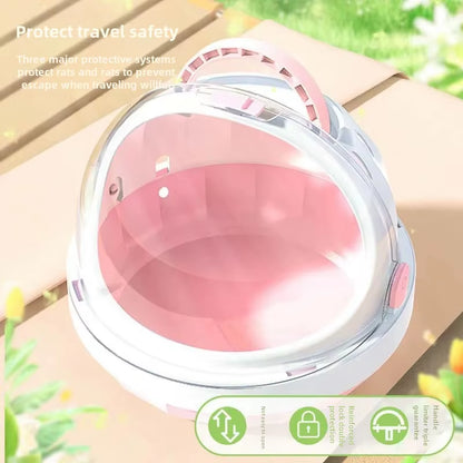 Portable Hamster Cage with Lid and Balloon Liner Removable Wireless Mouse Trap with Viewing Window for Small Pets