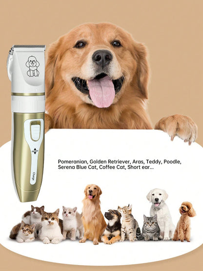 Professional Pet Electric Grooming Clipper Set, Designed for Long-Haired Pets, Professional Grooming Tool for Pet Stores, Suitable as Christmas Gift for Poodles and Cats