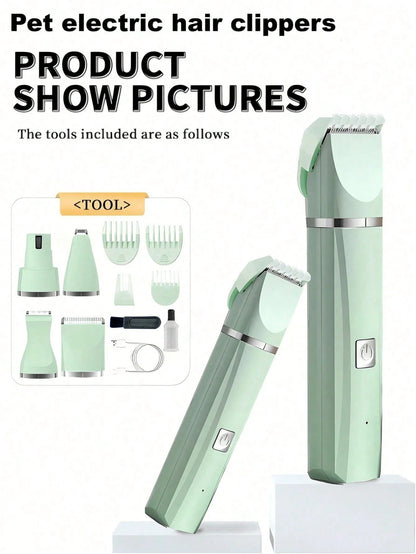 1 Set of Rechargeable 4-In-1 and 2-In-1 Pet Grooming Clipper Set for Nail and Pet Hair Trimming, Pet Trimmer, Rechargeable Pet Clipper for Dogs - Professional Pet Grooming Kit with Pedicure Clippers - Quiet, Efficient Trimming - Perfect for Home Use and Professional Pet Groomers, Great Christmas Gift for Pet Groomers!