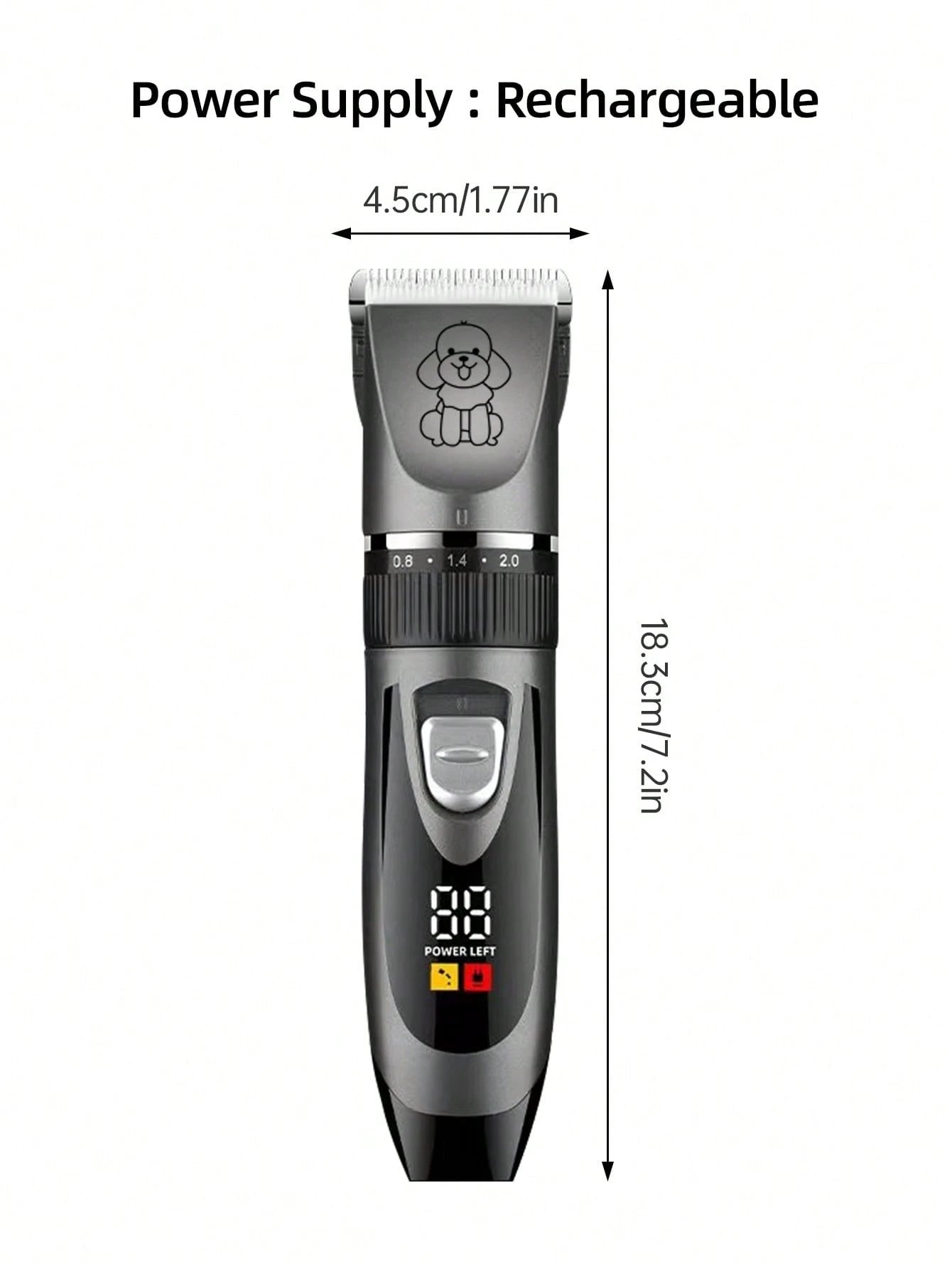 Professional Pet Grooming Kit, with Power Indicator Light, Low Noise Trimming Set, Suitable for Cats, Rechargeable Quiet Pet Grooming Kit, Suitable for Dogs, Cats and Other Pets