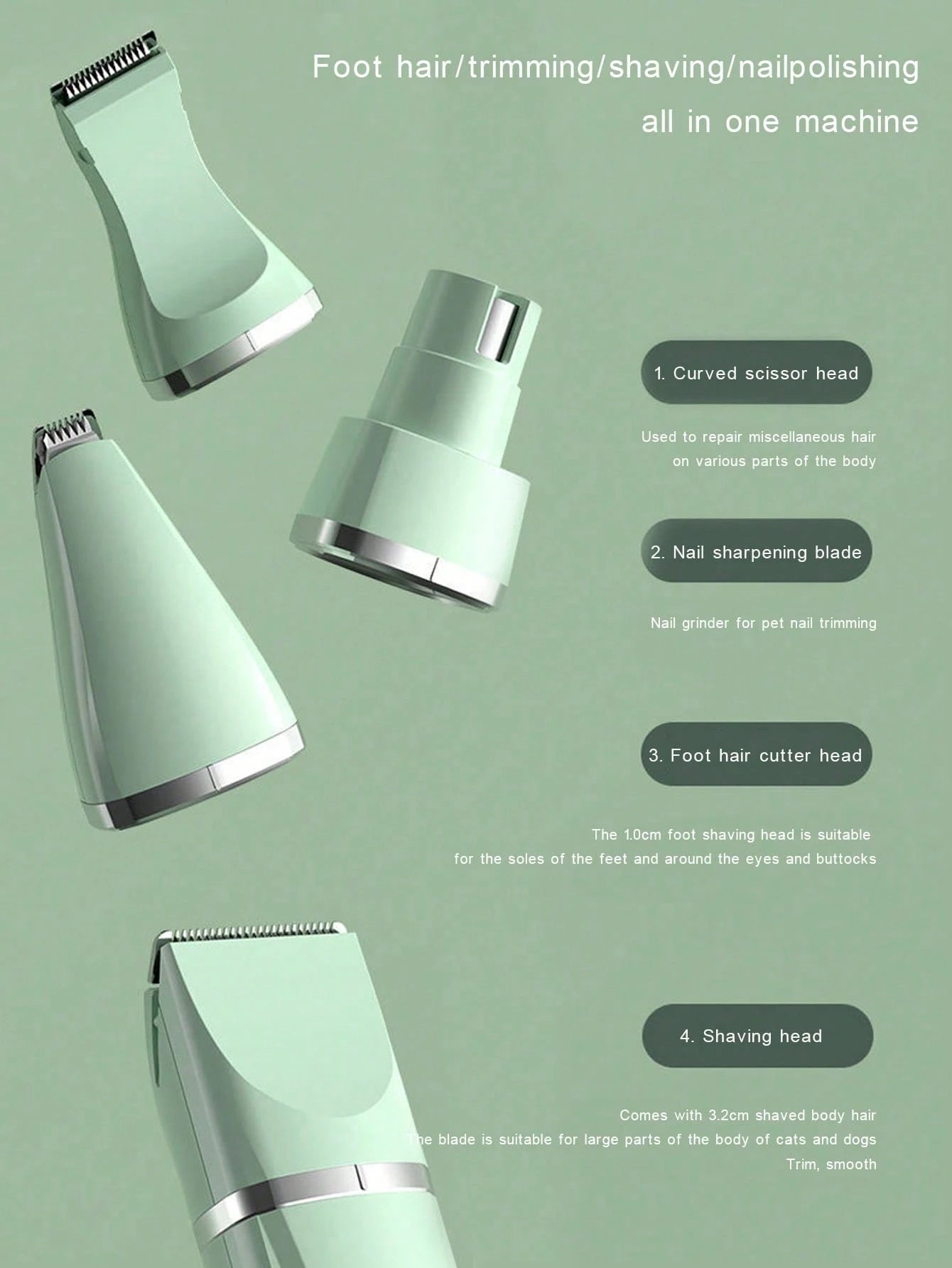 1 Set of Rechargeable 4-In-1 and 2-In-1 Pet Grooming Clipper Set for Nail and Pet Hair Trimming, Pet Trimmer, Rechargeable Pet Clipper for Dogs - Professional Pet Grooming Kit with Pedicure Clippers - Quiet, Efficient Trimming - Perfect for Home Use and Professional Pet Groomers, Great Christmas Gift for Pet Groomers!