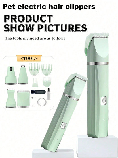 1 Set of Rechargeable 4-In-1 and 2-In-1 Pet Grooming Clipper Set for Nail and Pet Hair Trimming, Pet Trimmer, Rechargeable Pet Clipper for Dogs - Professional Pet Grooming Kit with Pedicure Clippers - Quiet, Efficient Trimming - Perfect for Home Use and Professional Pet Groomers, Great Christmas Gift for Pet Groomers!