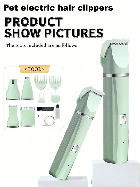 1 Set of Rechargeable 4-In-1 and 2-In-1 Pet Grooming Clipper Set for Nail and Pet Hair Trimming, Pet Trimmer, Rechargeable Pet Clipper for Dogs - Professional Pet Grooming Kit with Pedicure Clippers - Quiet, Efficient Trimming - Perfect for Home Use and Professional Pet Groomers, Great Christmas Gift for Pet Groomers!