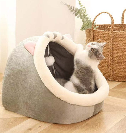 Cozy Covered Cat Bed