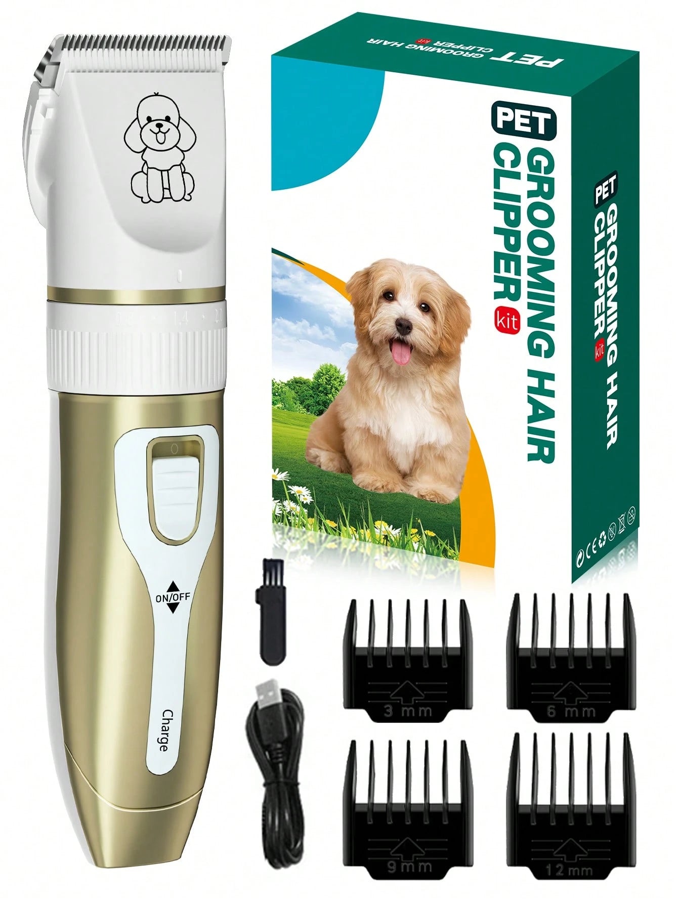 Professional Pet Electric Grooming Clipper Set, Designed for Long-Haired Pets, Professional Grooming Tool for Pet Stores, Suitable as Christmas Gift for Poodles and Cats