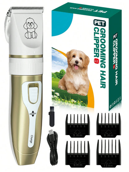 Professional Pet Electric Grooming Clipper Set, Designed for Long-Haired Pets, Professional Grooming Tool for Pet Stores, Suitable as Christmas Gift for Poodles and Cats