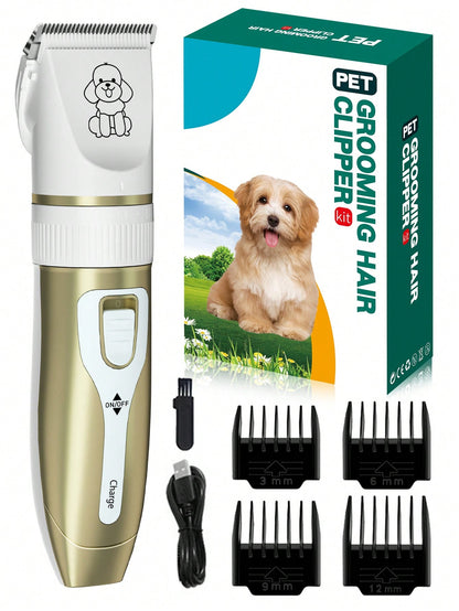Professional Pet Electric Grooming Clipper Set, Designed for Long-Haired Pets, Professional Grooming Tool for Pet Stores, Suitable as Christmas Gift for Poodles and Cats